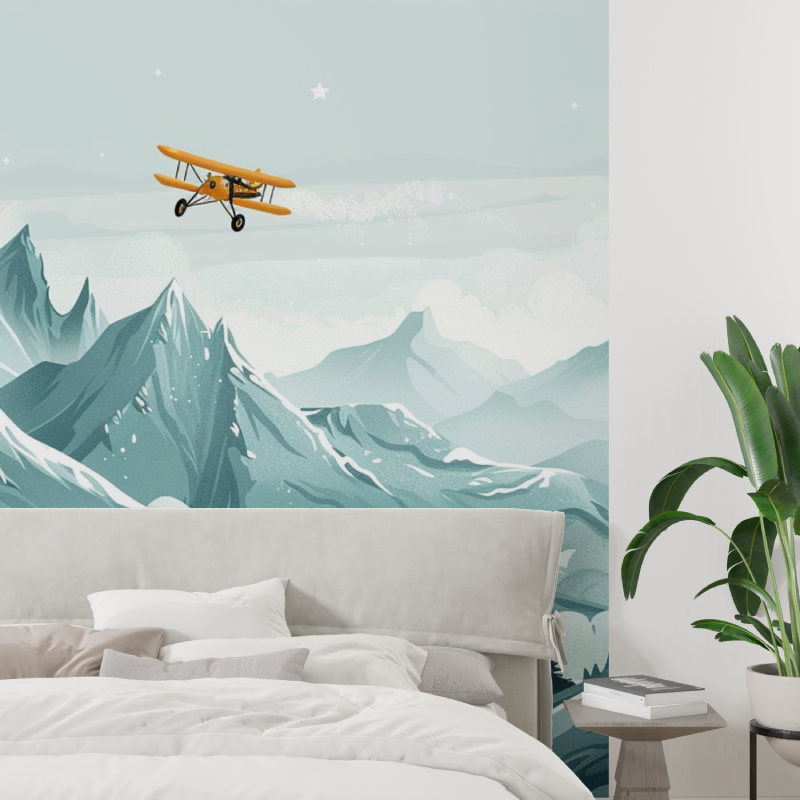 Scandinavian Airplane Wallpaper for Kids | Murals Wallpaper