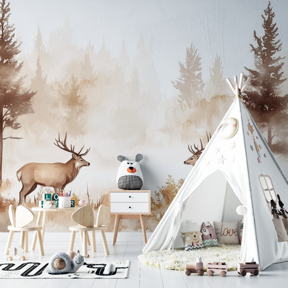 Deer in the Forest Wallpaper | Murals Wallpaper