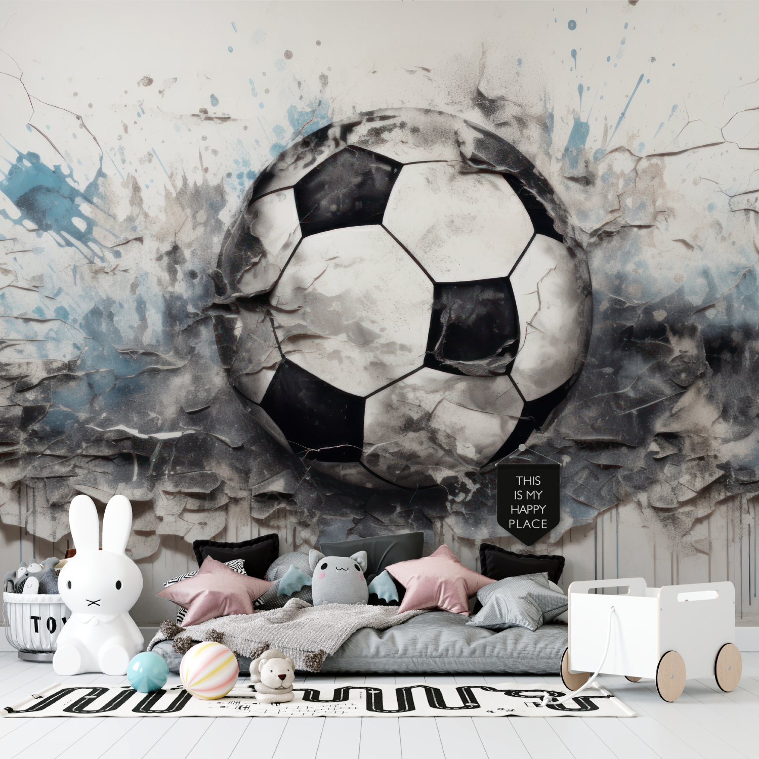 3D Football Graffiti Wallpaper | Murals Wallpaper