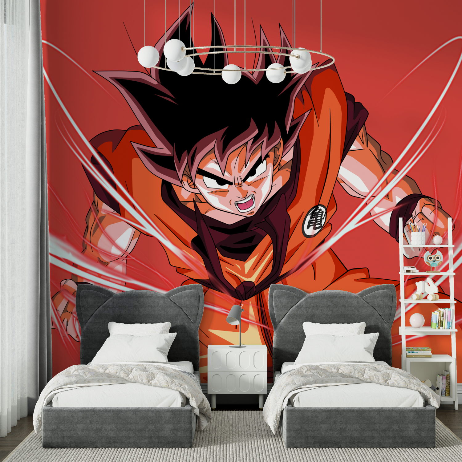 Goku-Hintergrundbild (rot) | Wandbild-Hintergrundbild