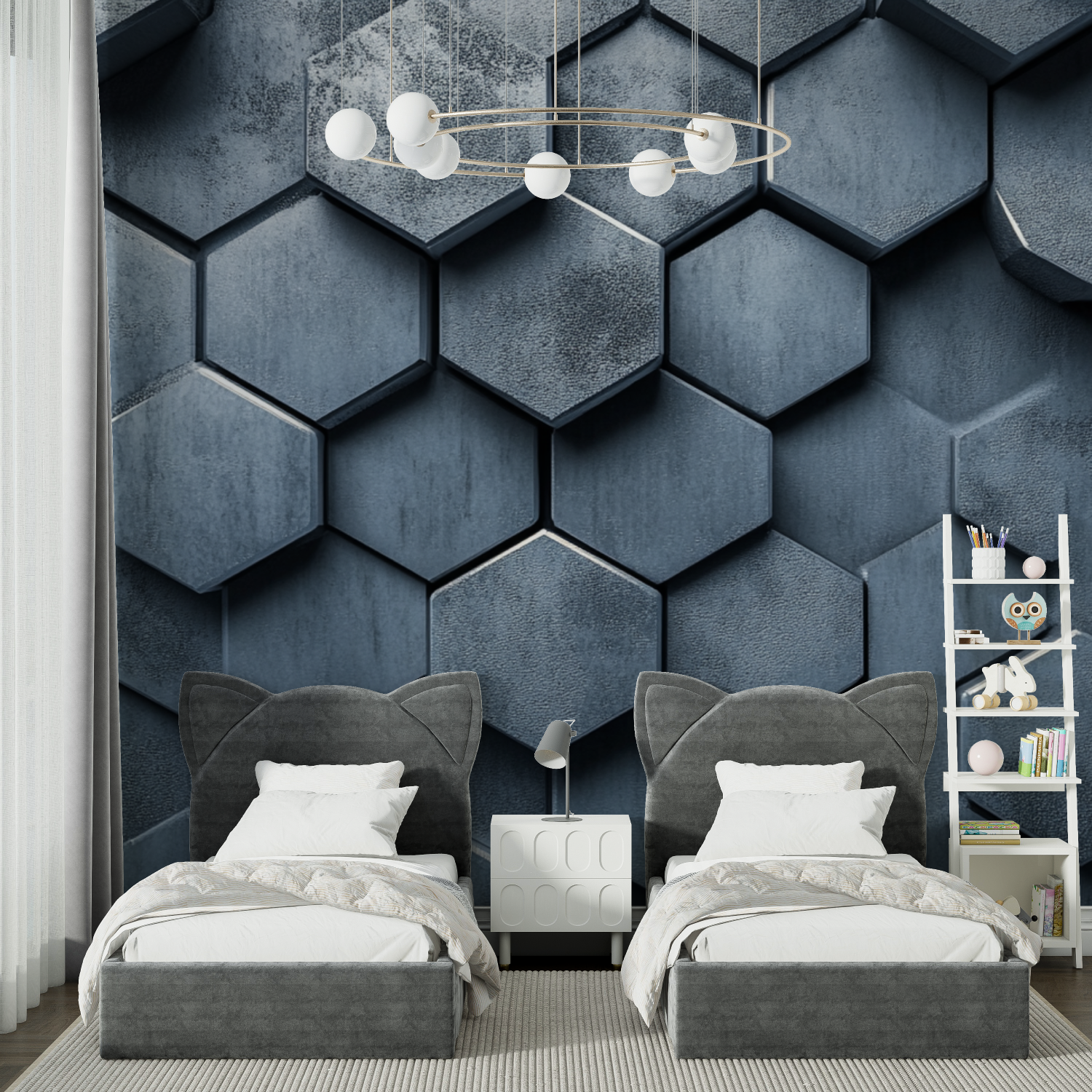 Honeycomb Titanium Wallpaper | Murals Wallpaper