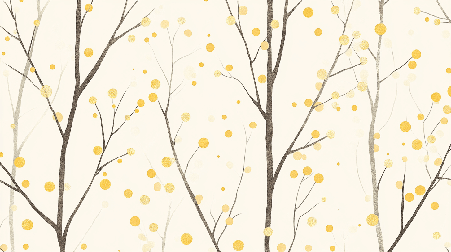 Yellow Polka Dot Tree Wallpaper | Murals Wallpaper