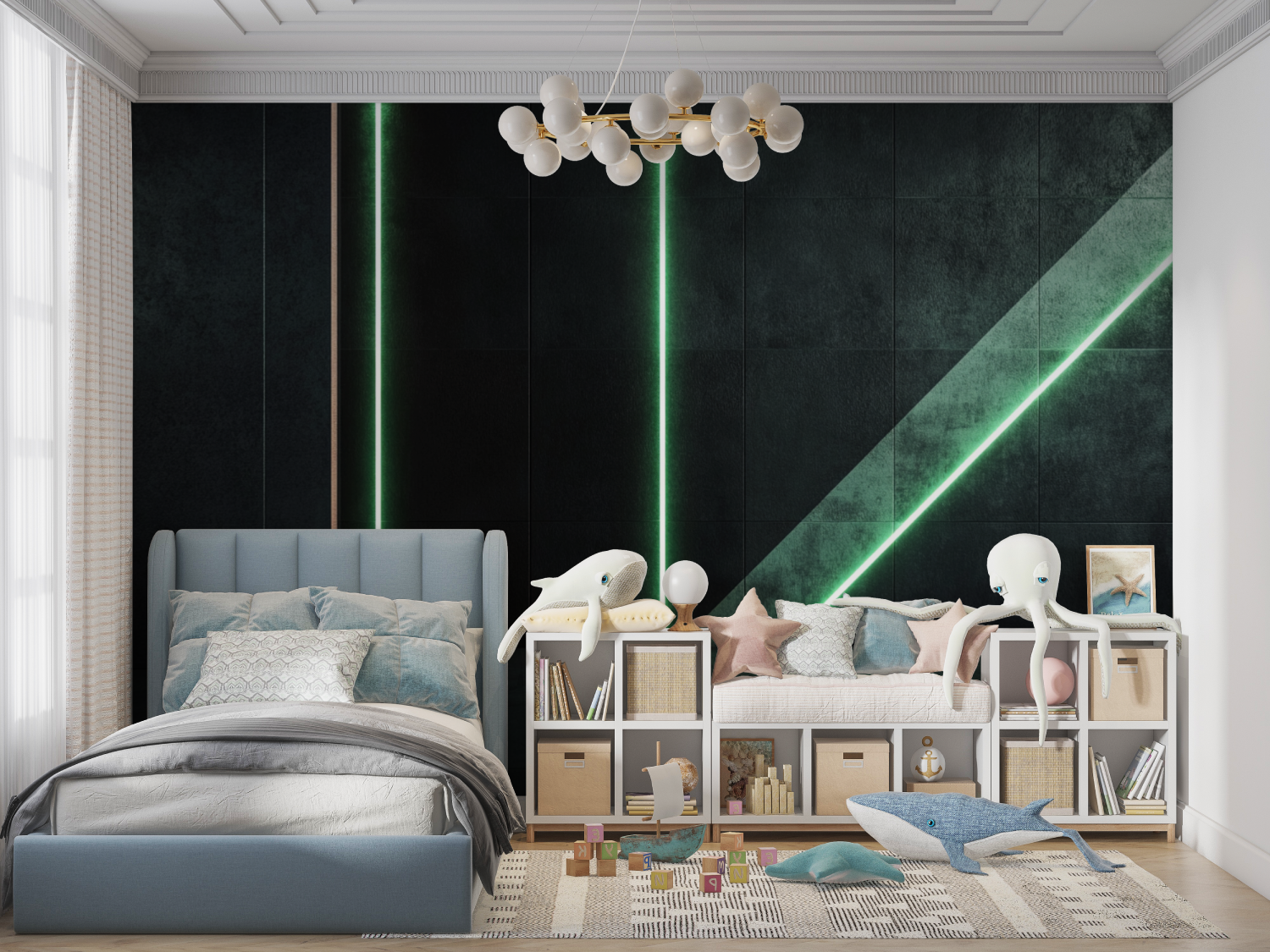 Futuristische Kinderzimmertapete | Wandbilder Tapete