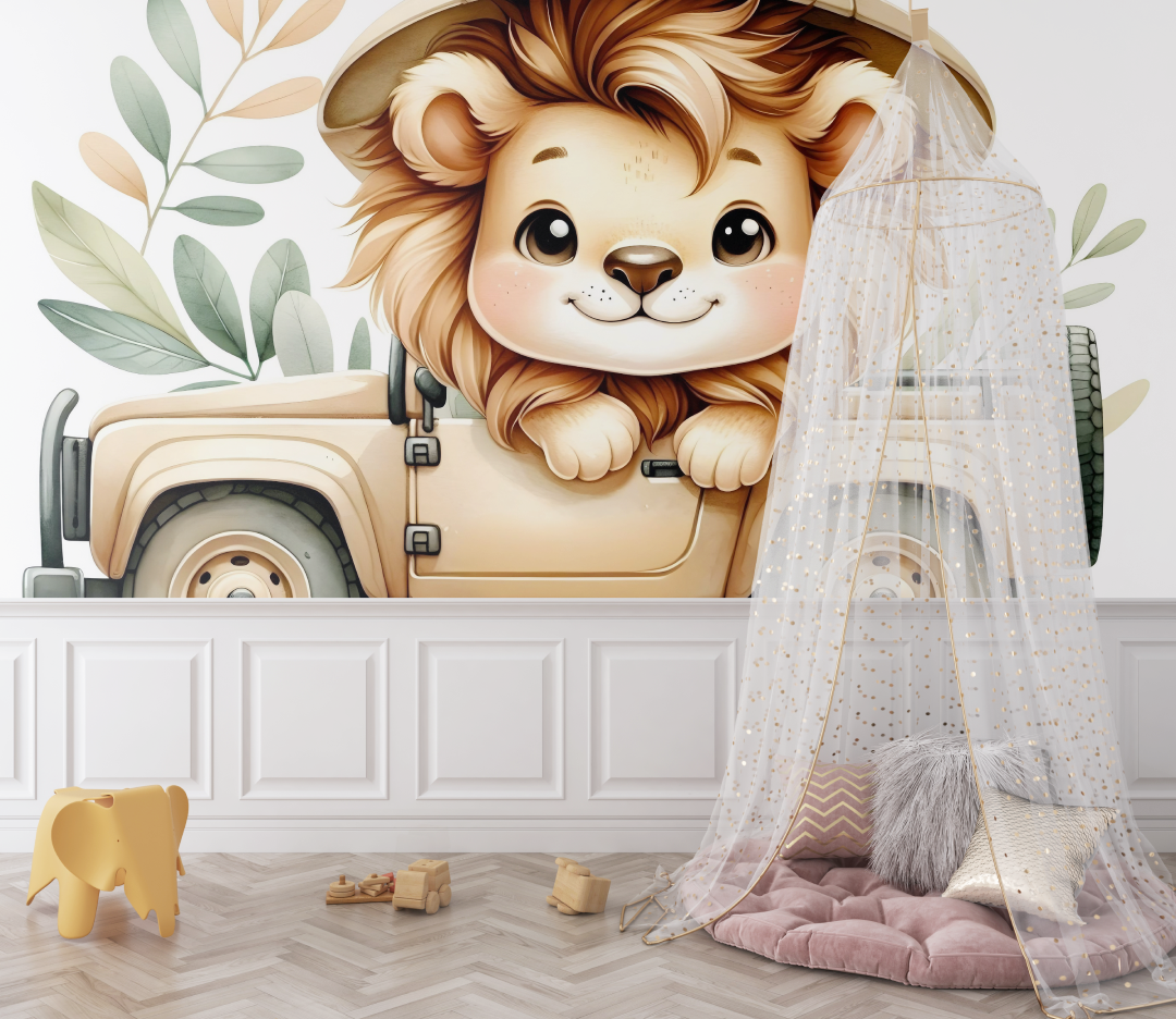 Safari Lion Wallpaper for Kids | Murals Wallpaper