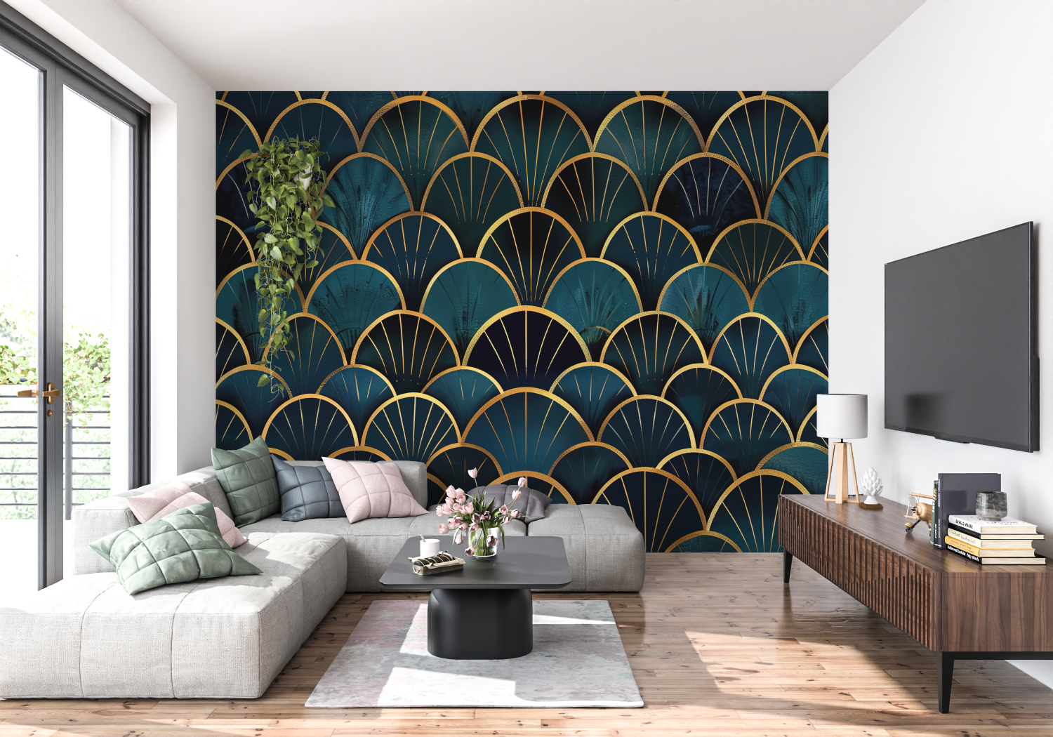 Elegant Shells Art Deco Wallpaper | Murals Wallpaper