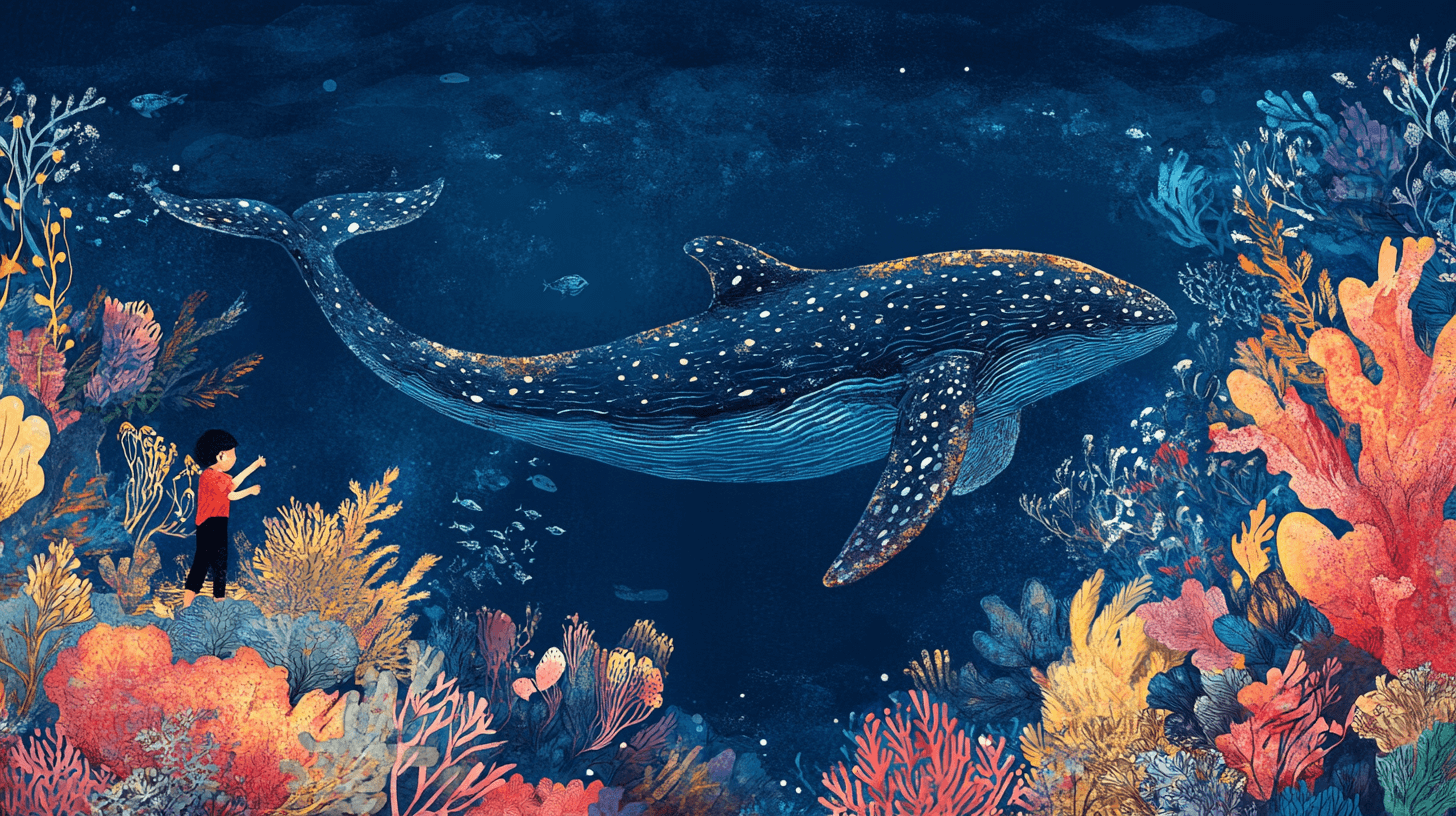 Whale and Treasure Wallpaper | Murals Wallpaper