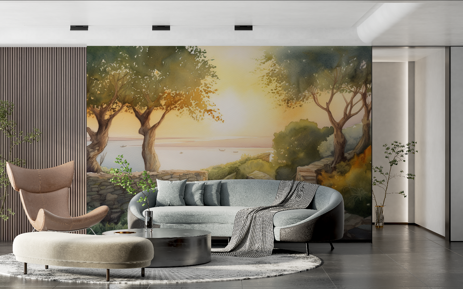 Mediterranean Watercolor Wallpaper | Murals Wallpaper