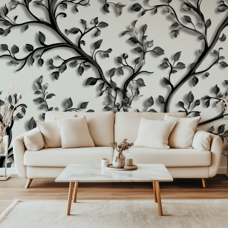 Black Tree Wallpaper Baroque Style | Murals Wallpaper