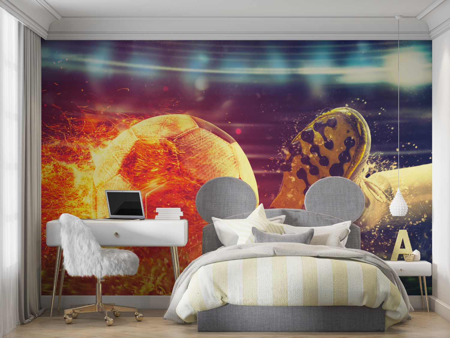Football Balloon Wallpaper for Boys' Room | Murals Wallpaper