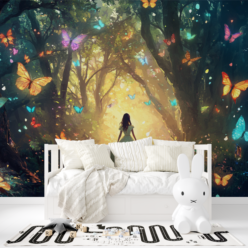 Princess Forest and Butterflies Wallpaper | Murals Wallpaper