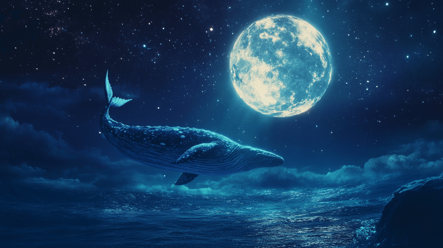 Whale and Moon Wallpaper | Murals Wallpaper