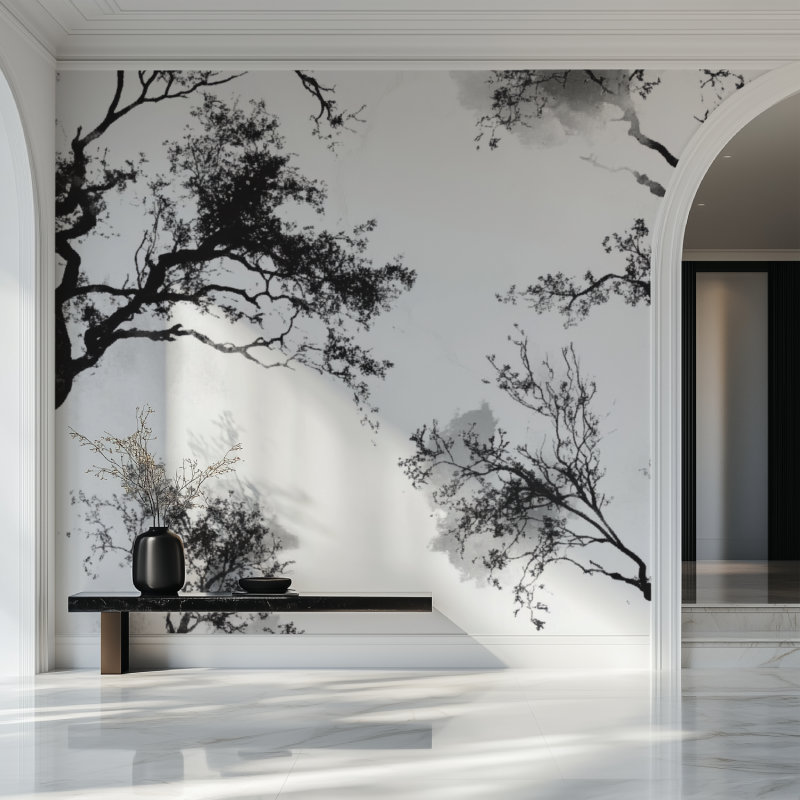 Schwarze Baum-Tapete | Murals Wallpaper