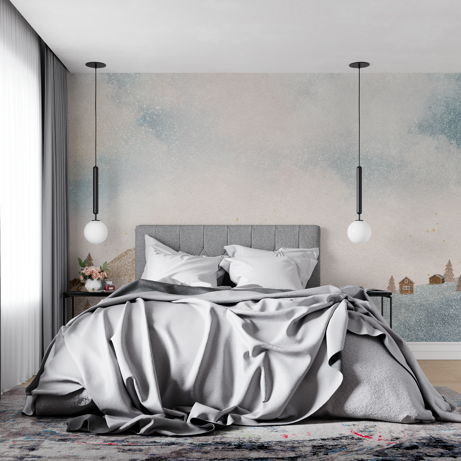 Light Landscape Watercolor Wallpaper | Murals Wallpaper