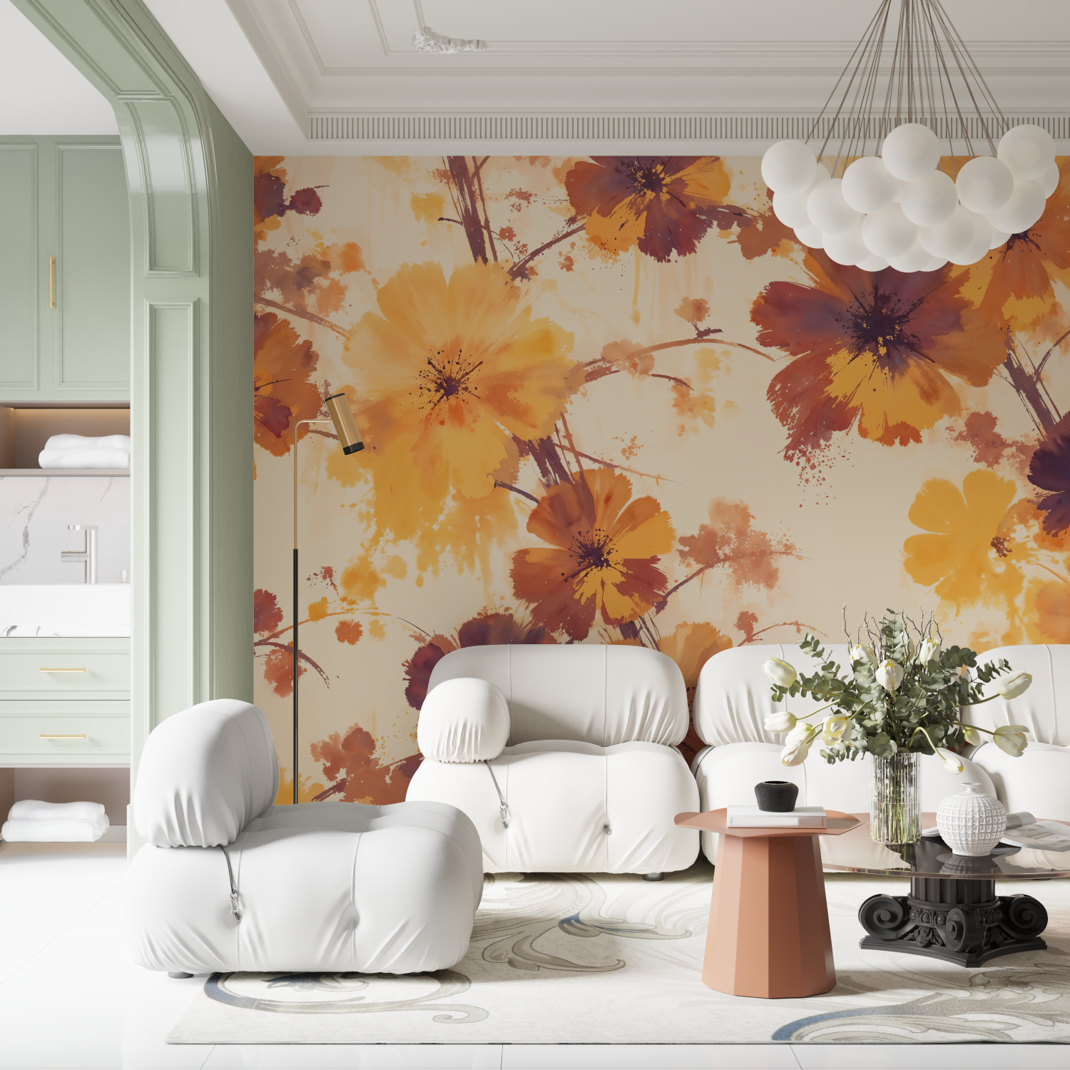 Watercolor Floral Pattern Wallpaper | Murals Wallpaper