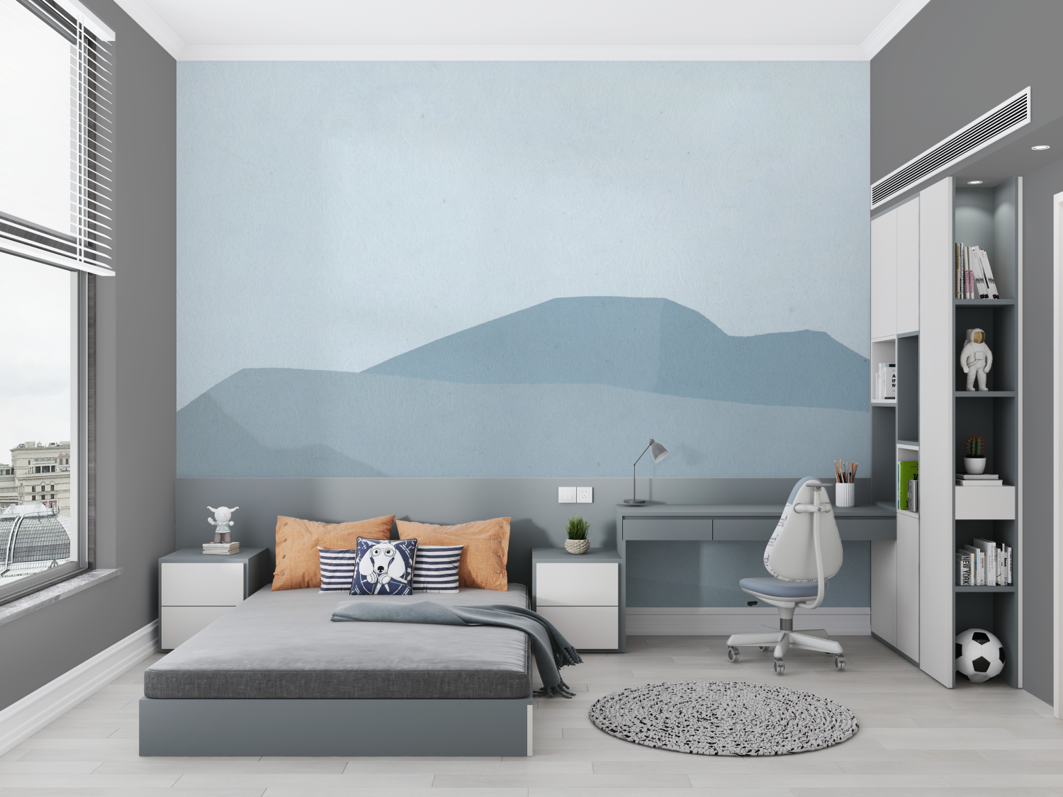 Blue Design Kids Wallpaper | Murals Wallpaper