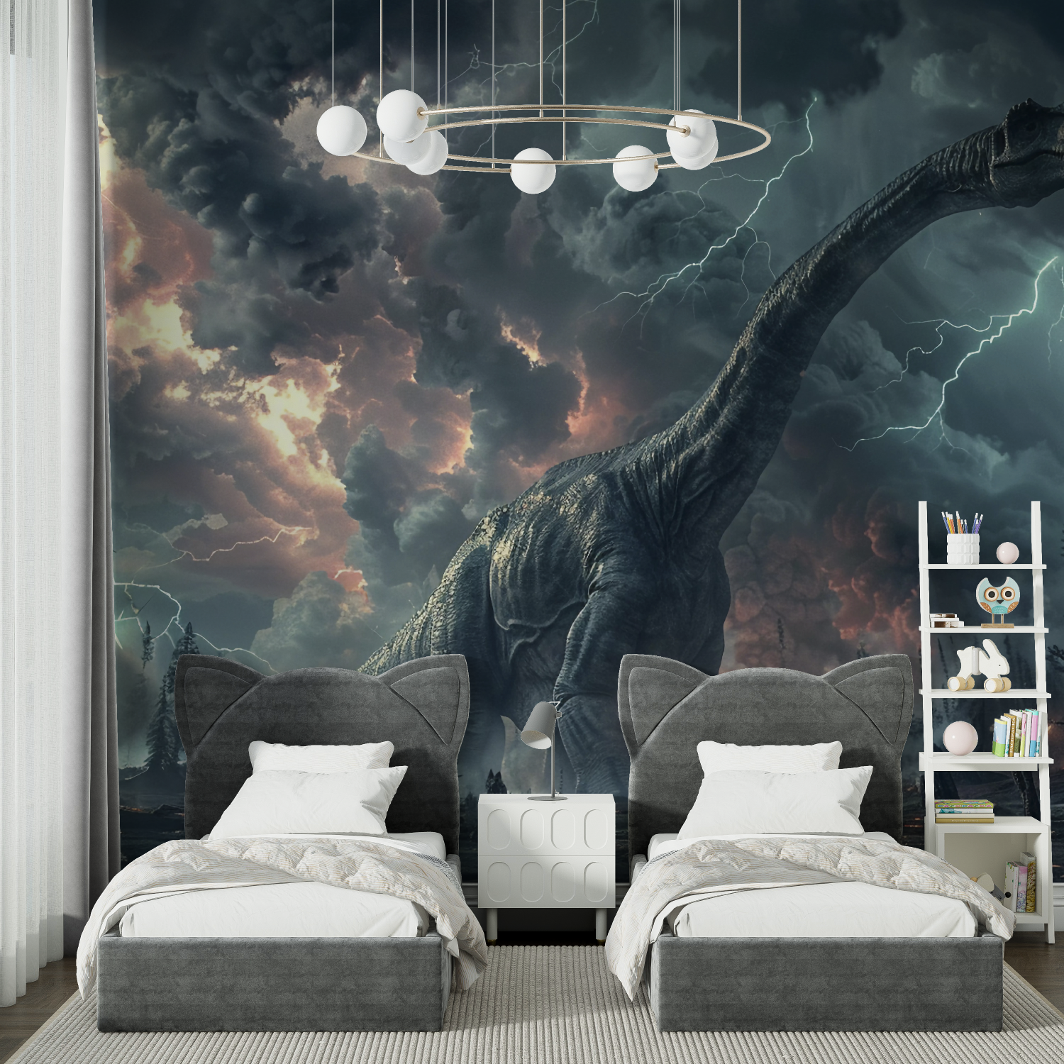 Dinosaur Design Lightning Wallpaper | Murals Wallpaper