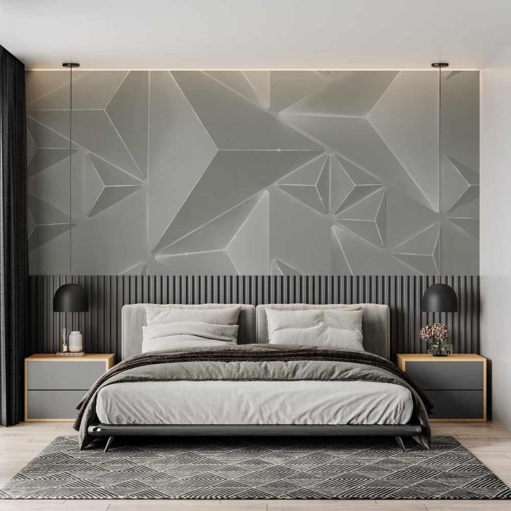Geometric Gray Wallpaper | Murals Wallpaper