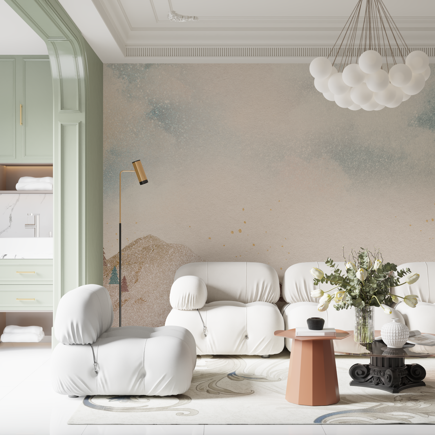 Cozy Landscape Soft Colors Wallpaper | Murals Wallpaper