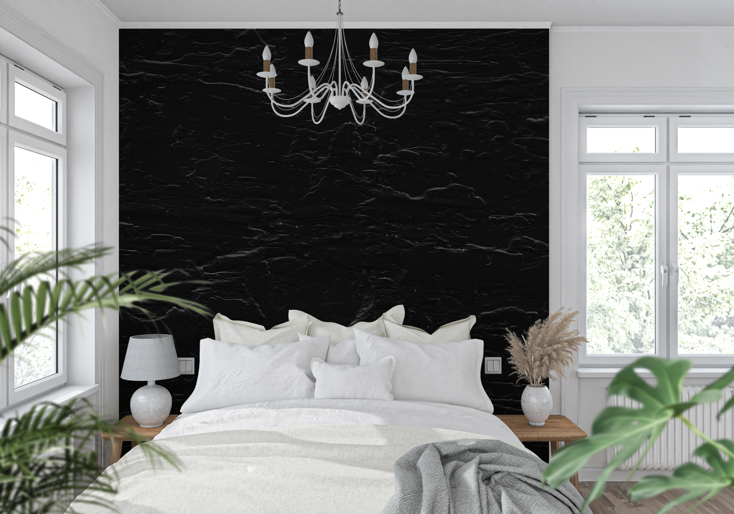 Black Stone Effect Wallpaper | Murals Wallpaper