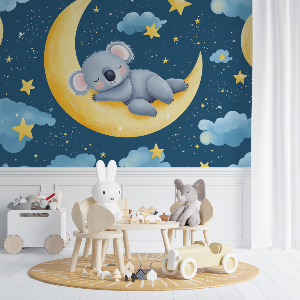 Sleeping Koala on a Moon Croissant Wallpaper | Murals Wallpaper