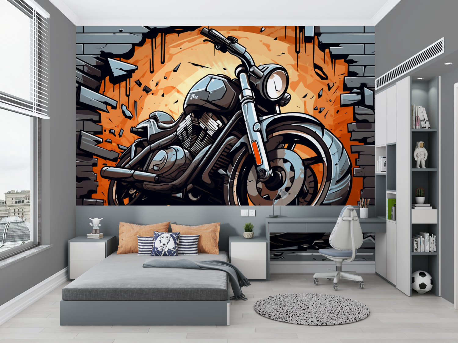 3D Motocross Graffiti Wallpaper | Murals Wallpaper