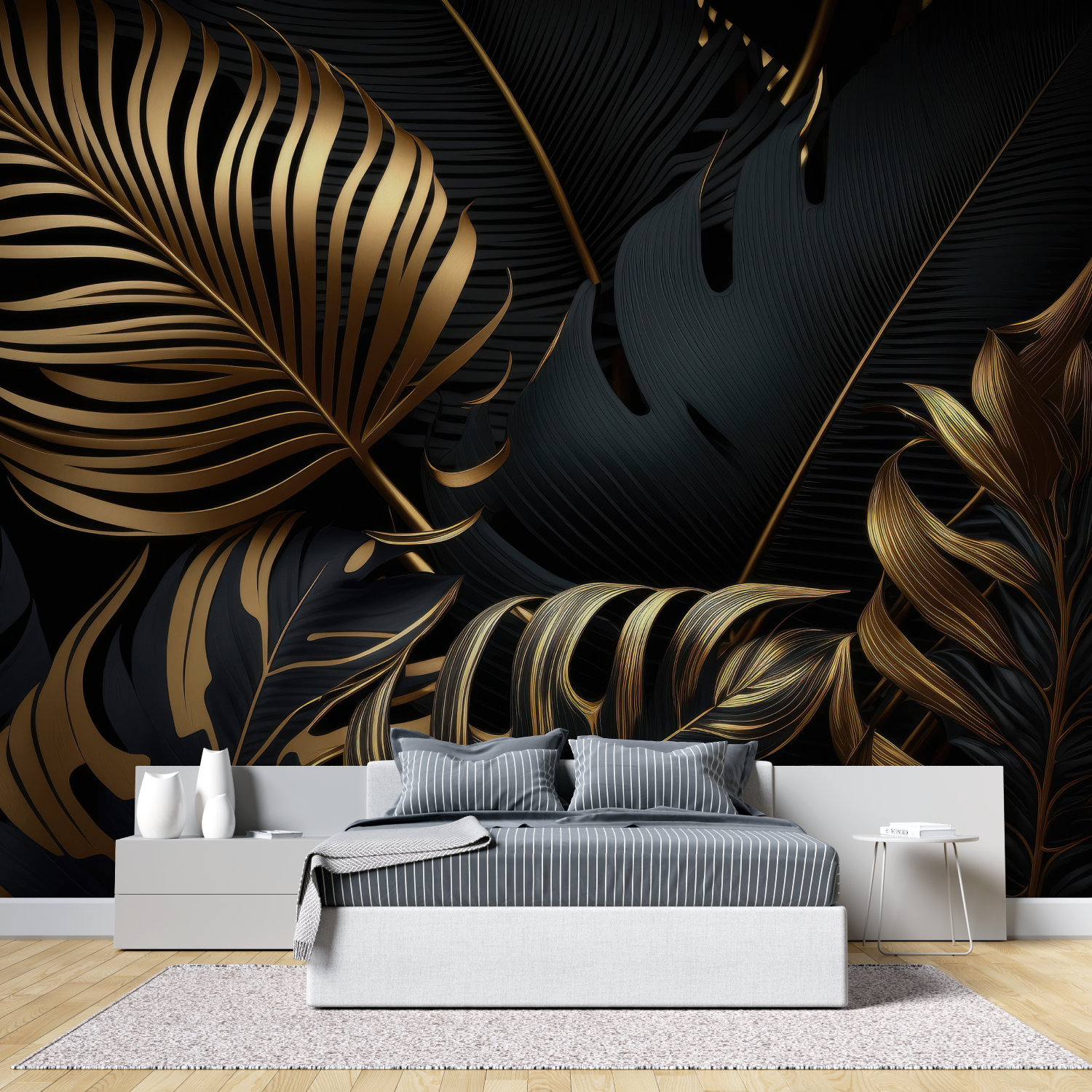 Schwarz und Gold Wandtapete | Wandbilder Tapete