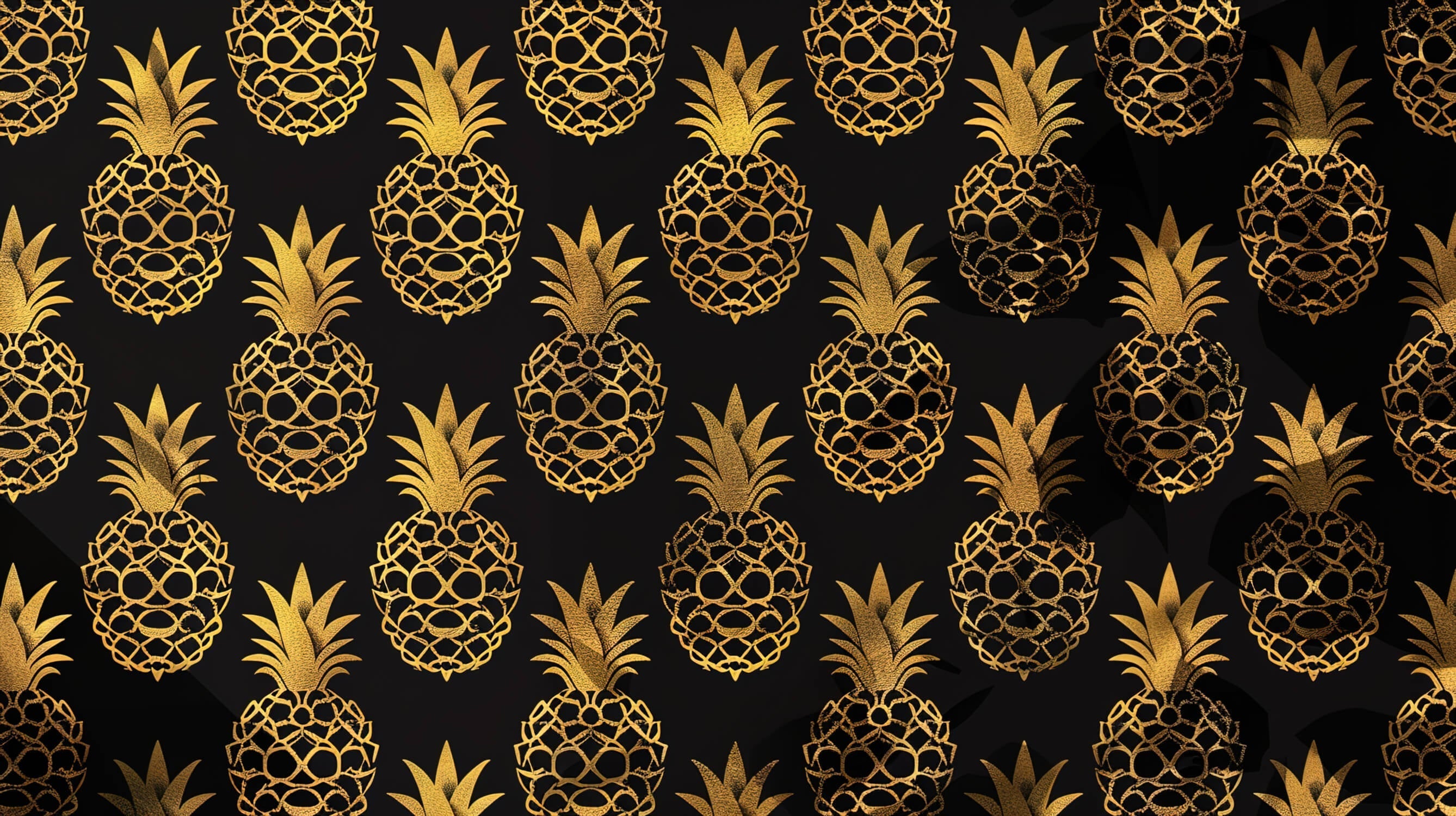 Golden Pineapple Wallpaper | Murals Wallpaper