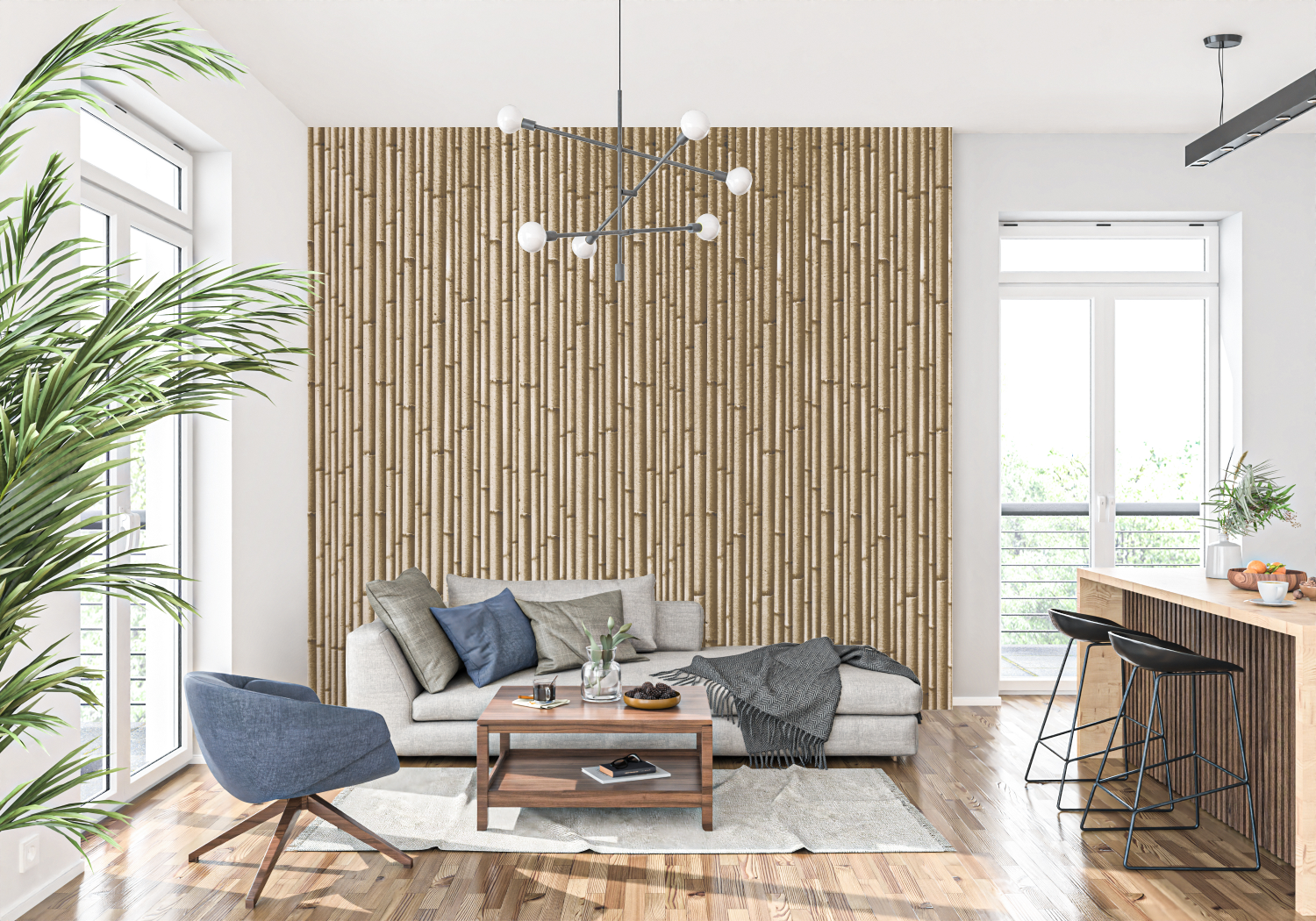 Bamboo Effect Wallpaper | Murals Wallpaper