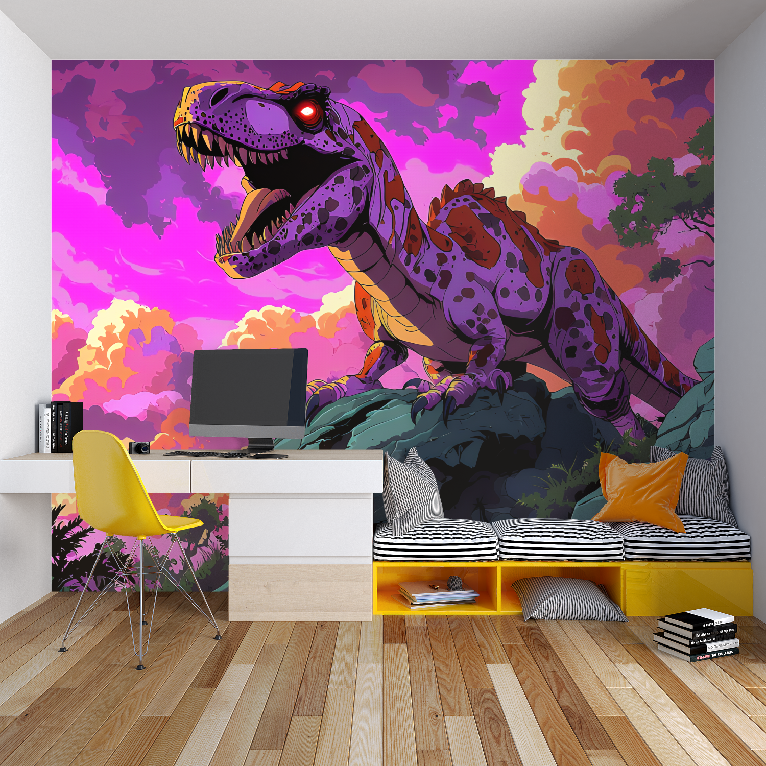 Cyberpunk Dinosaur Wallpaper | Murals Wallpaper