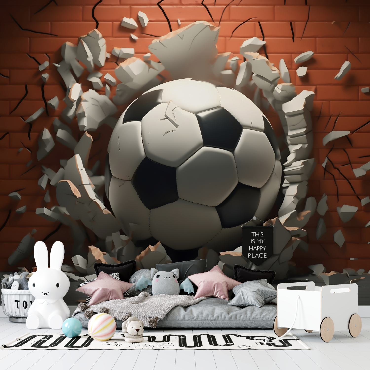 3D Soccer Wallpaper for Boys | Murals Wallpaper