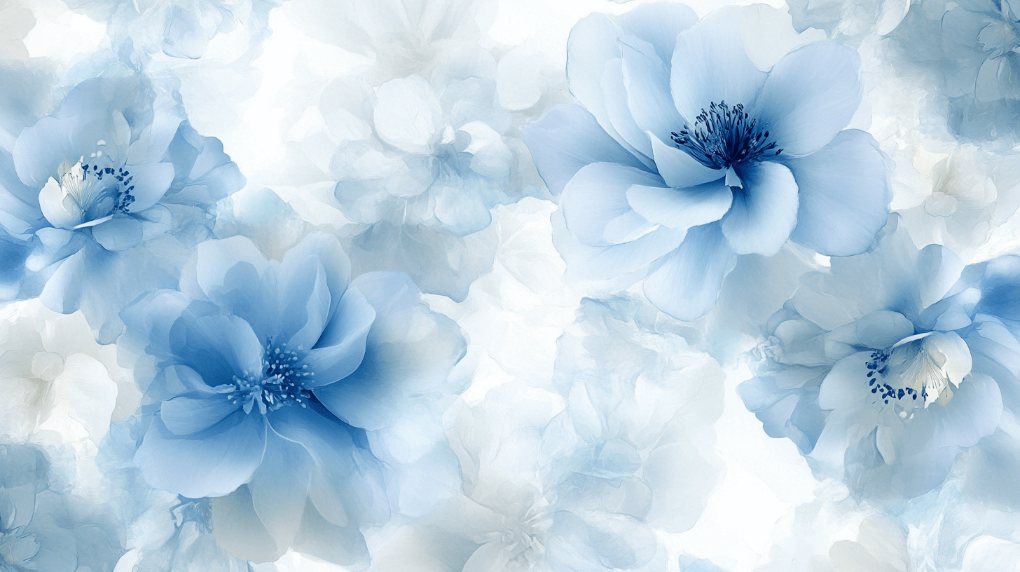 Delicate Blue Watercolor Flower Wallpaper | Murals Wallpaper