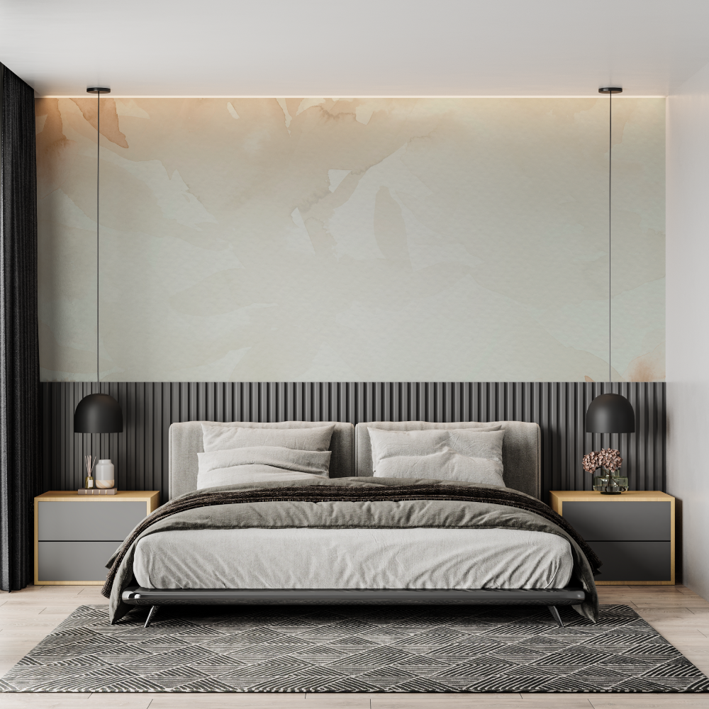 Beige Leaf Watercolor Wallpaper | Murals Wallpaper