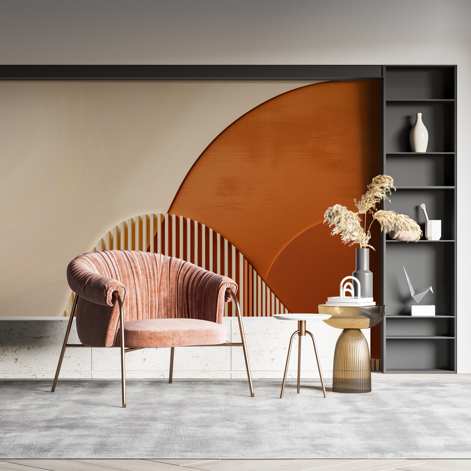 Orange Geometric Wallpaper | Murals Wallpaper