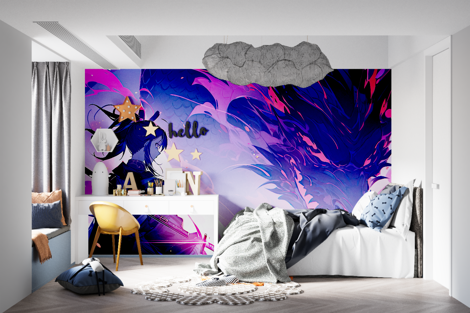 Purple Dragon Anime Wallpaper | Murals Wallpaper