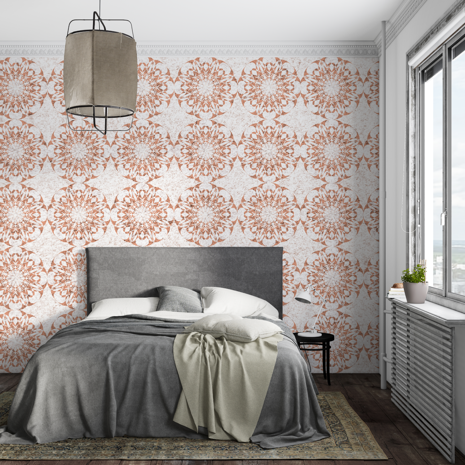 White and Red Pattern Wallpaper | Murals Wallpaper