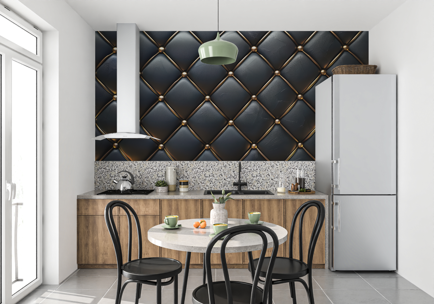 Quilted Black Wallpaper | Murals Wallpaper