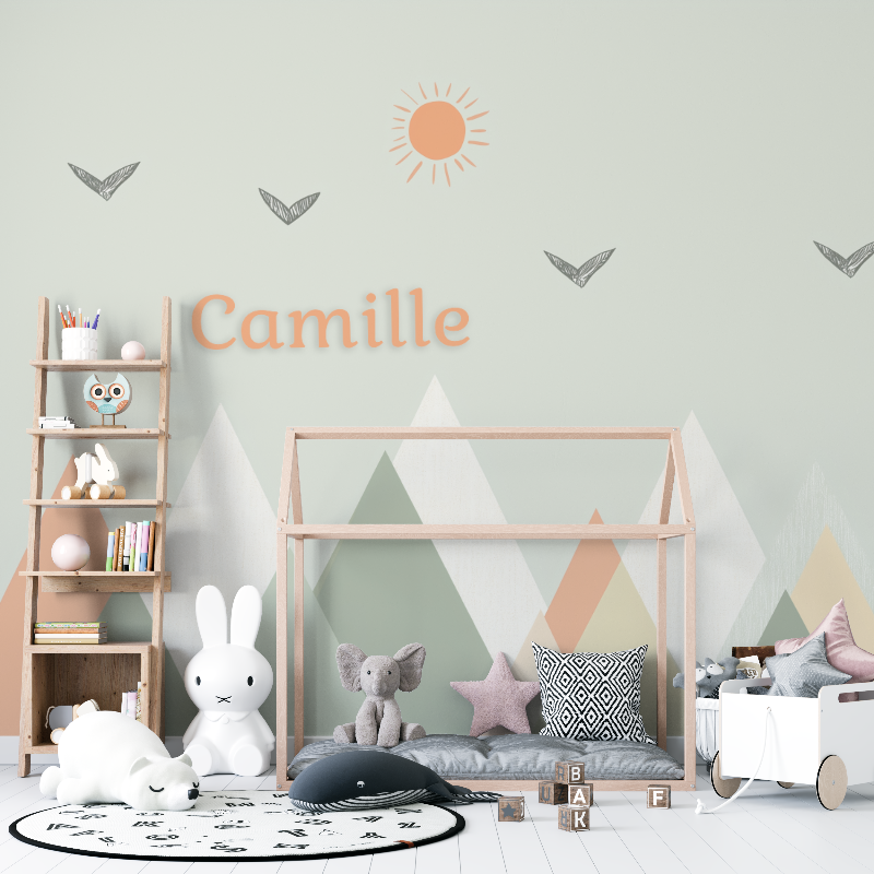 Scandinavian Green Name Wallpaper | Murals Wallpaper