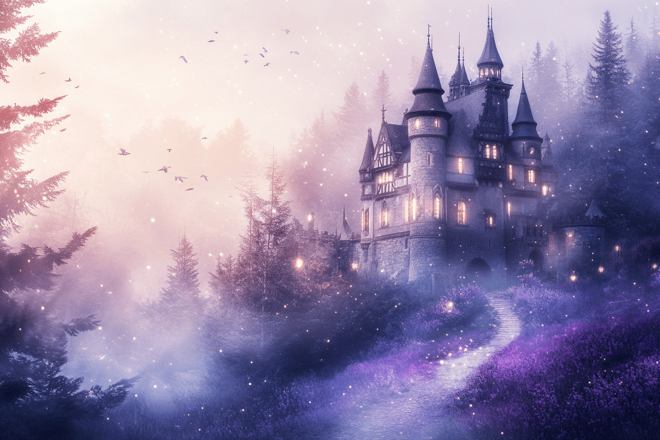 Princess Castle Purple Wallpaper | Murals Wallpaper