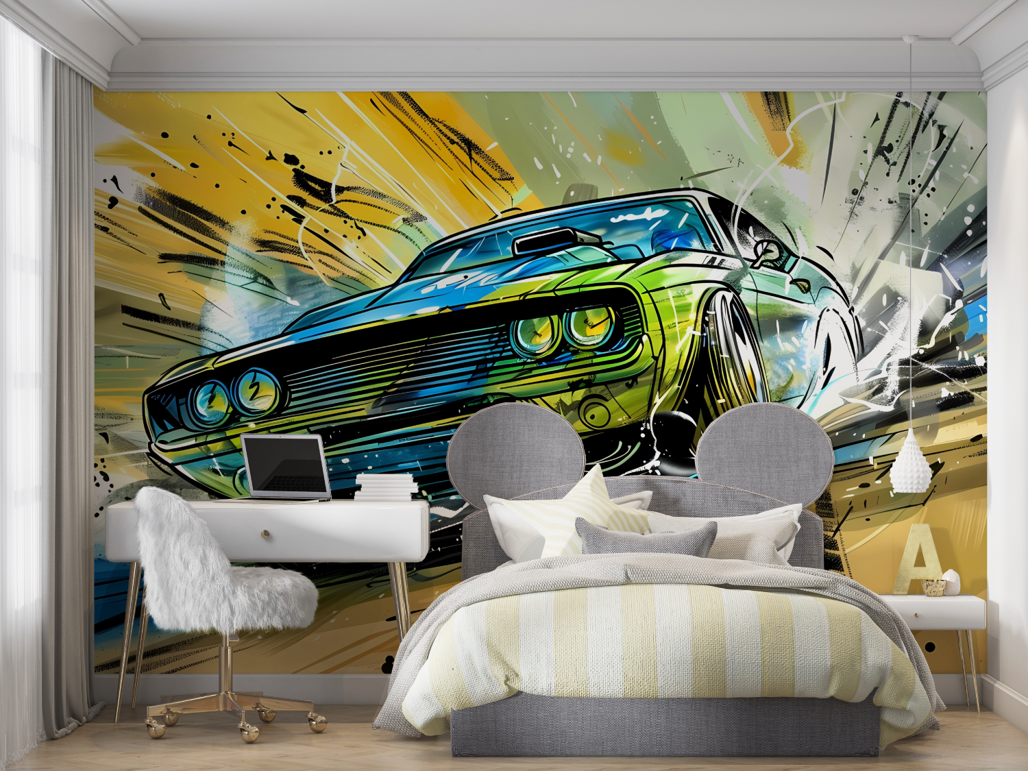 Sport Auto Graffiti Tapete | Wandbilder Tapete