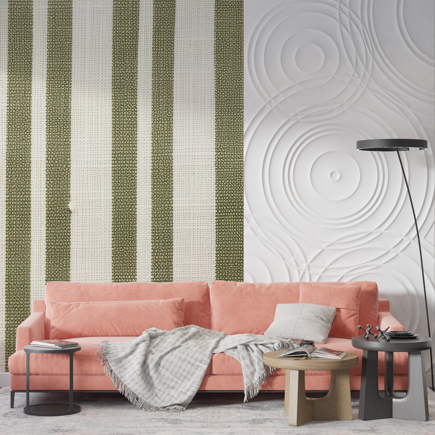 Papier Peint Rayures Vertes – Imprimé