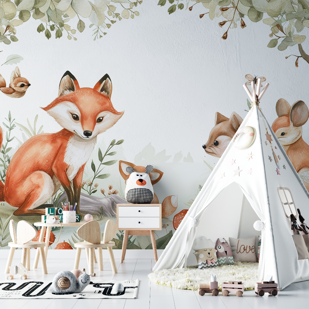 Fox and Jungle Animals Wallpaper | Murals Wallpaper