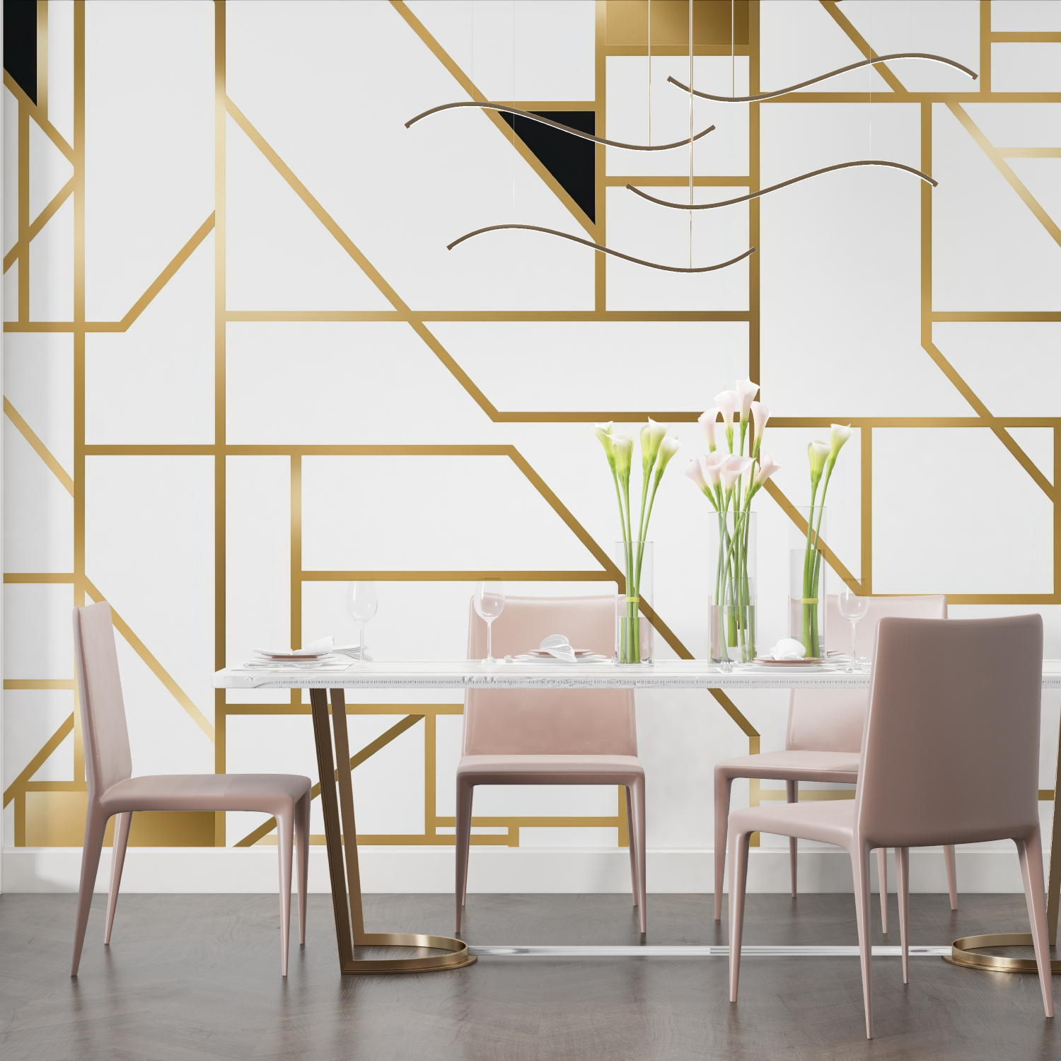 Gold Wallpaper Living Room | Murals Wallpaper