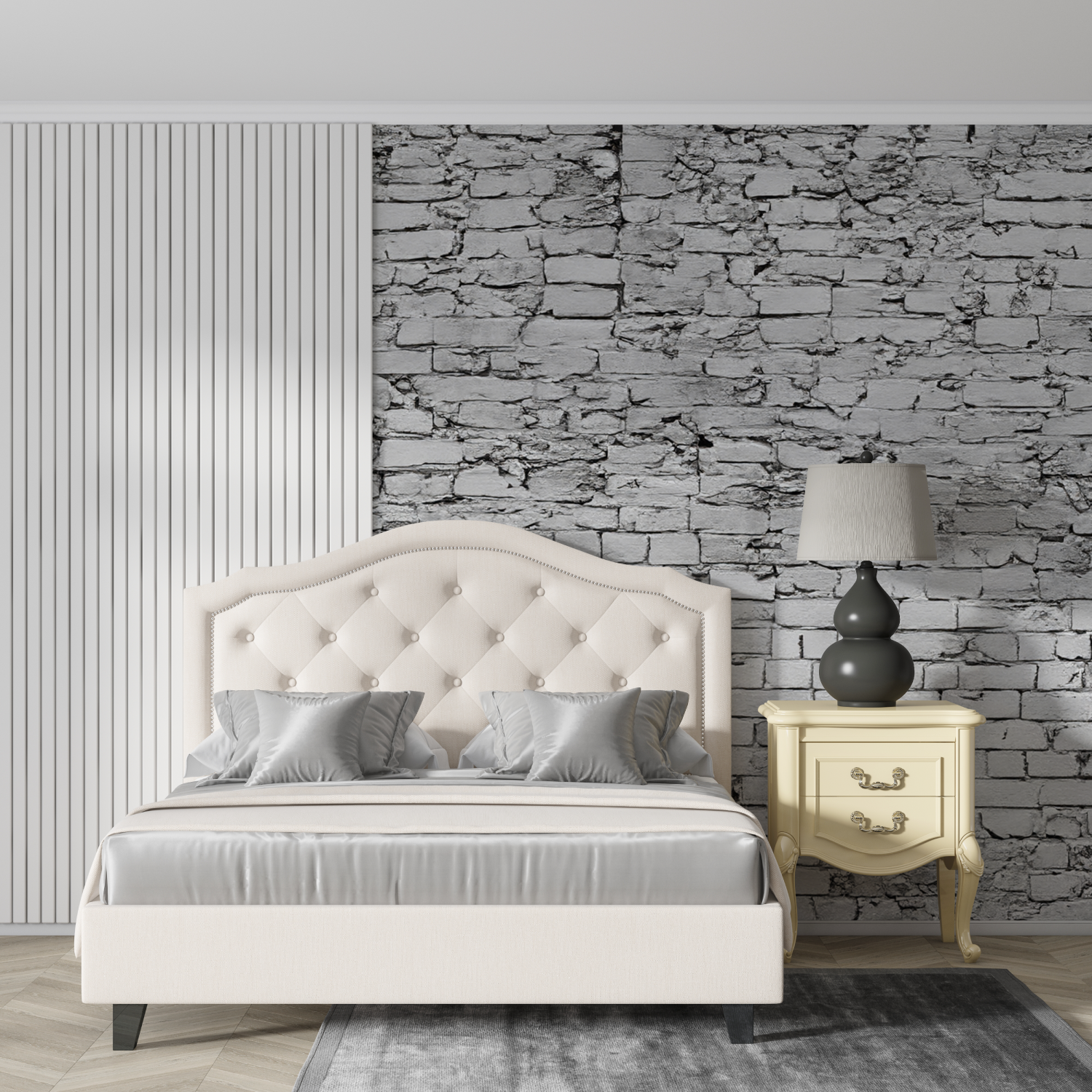 Light Gray Stone Effect Wallpaper | Murals Wallpaper