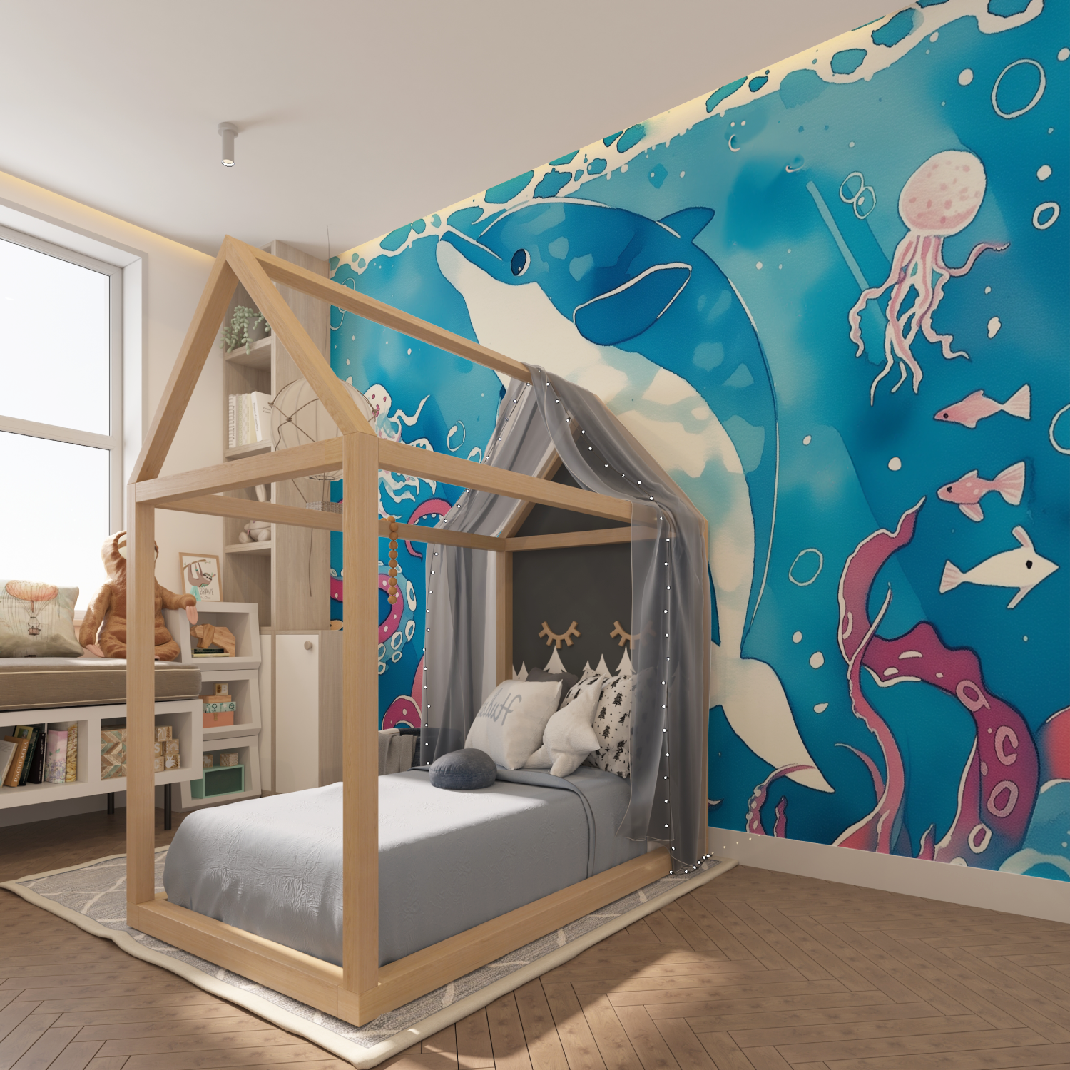 Kindertapete in Marineblau | Wandtapete