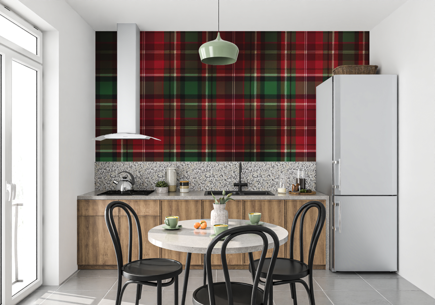 Red Plaid Wallpaper | Murals Wallpaper