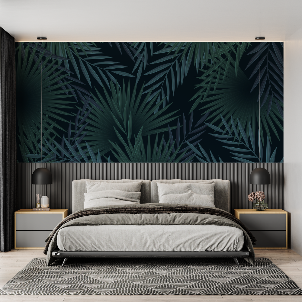 Schwarze und grüne Tapete | Wandtapete