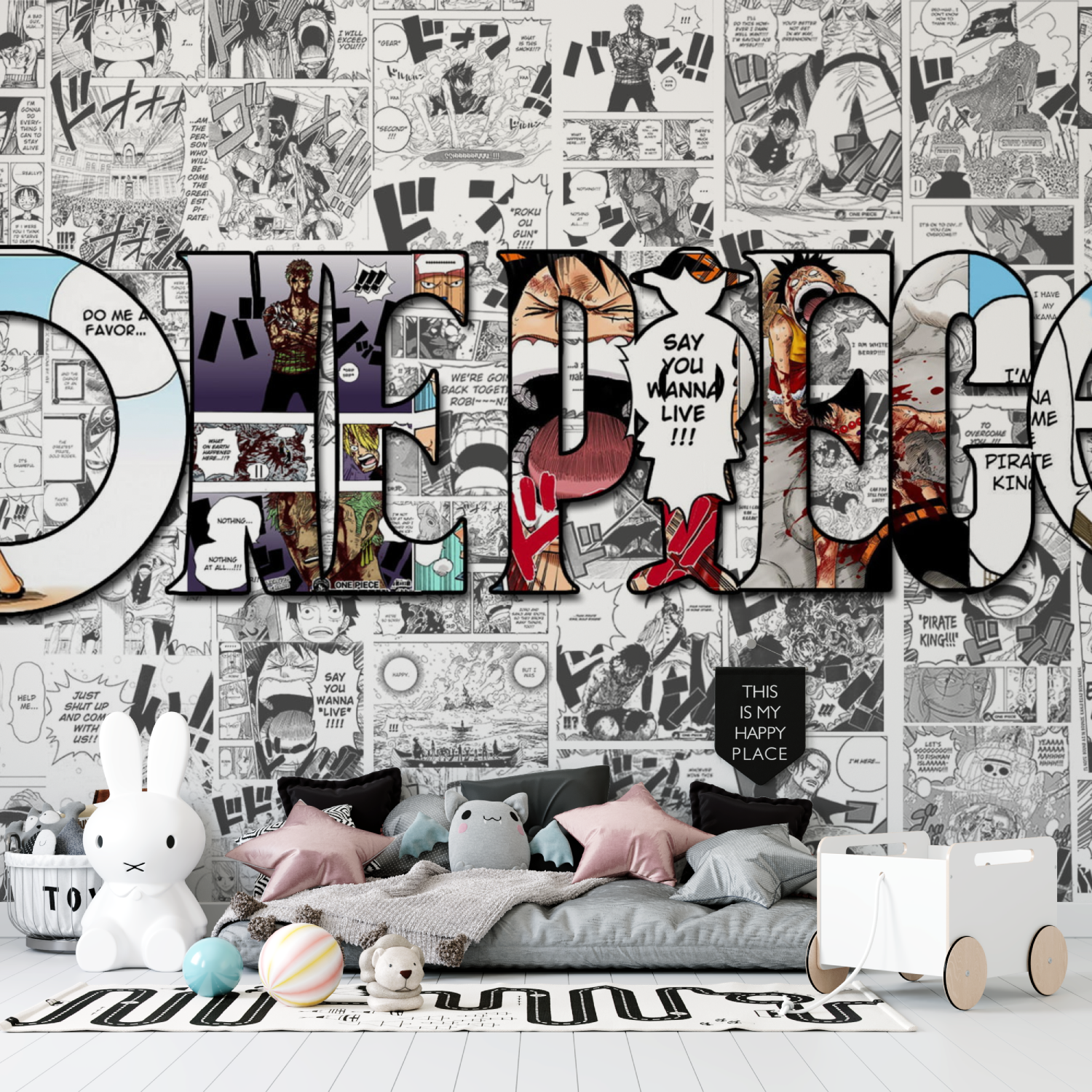 One Piece Black and White Journal Wallpaper | Murals Wallpaper