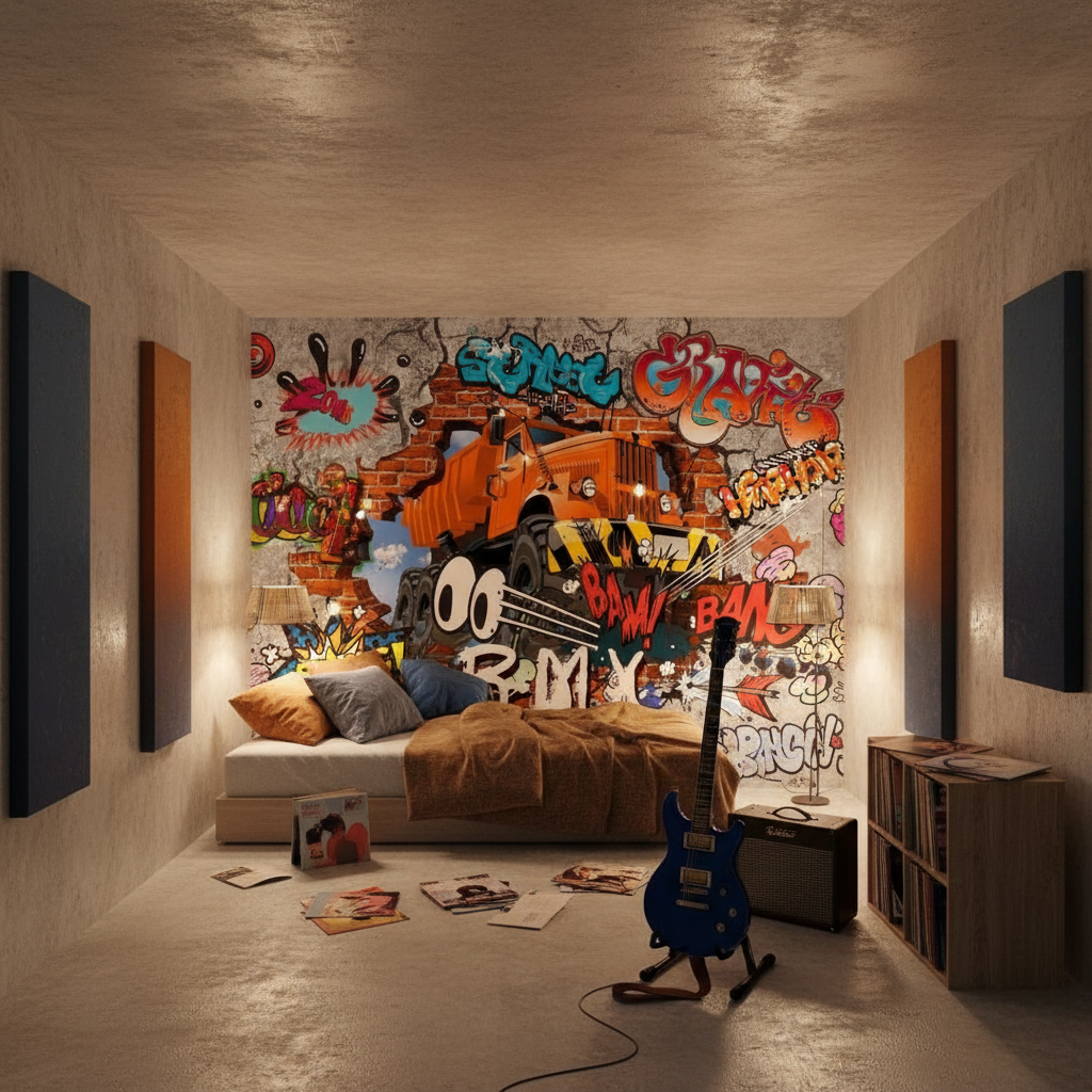 Mural Teenage Graffiti Wallpaper