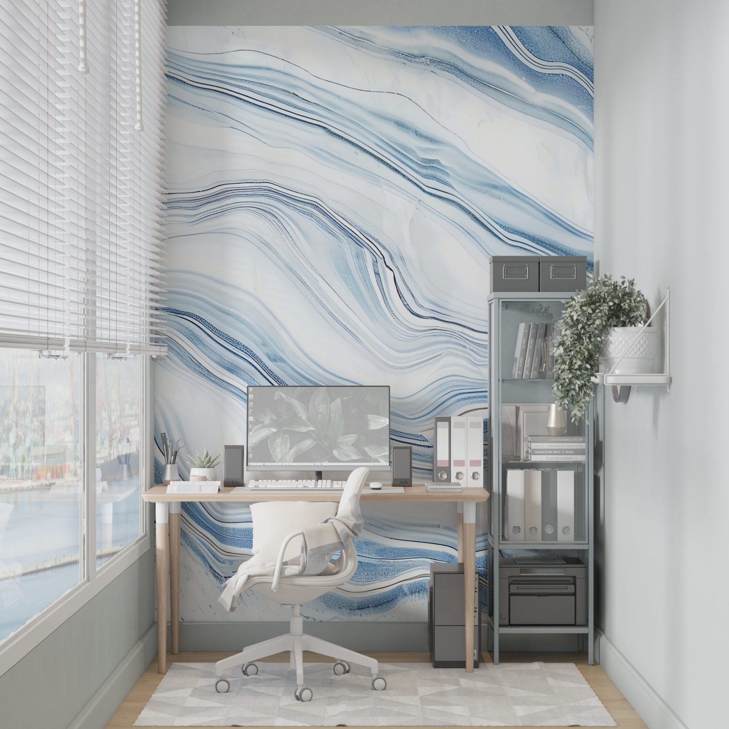 Blue White Wallpaper | Murals Wallpaper