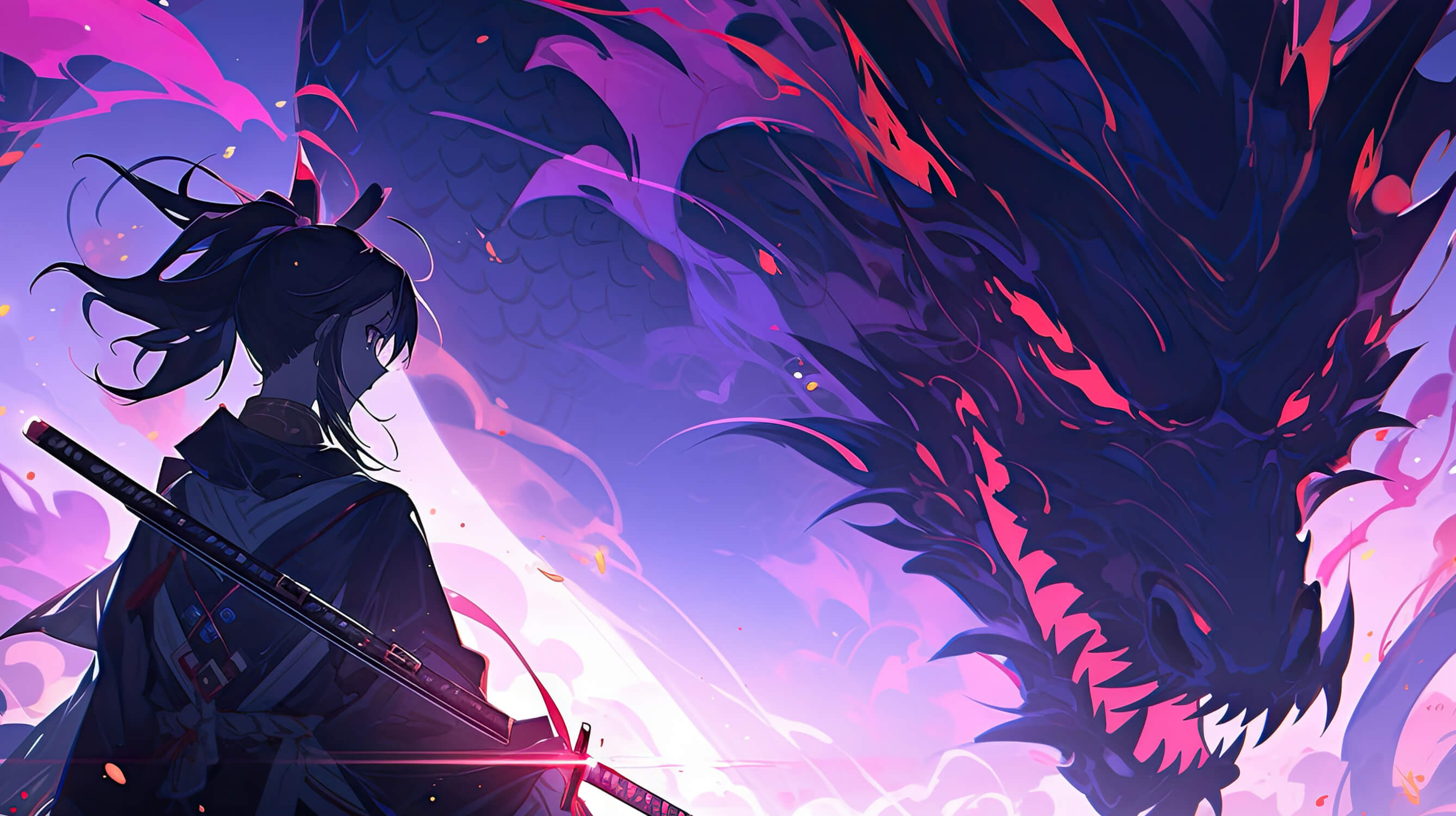 Purple Dragon Anime Wallpaper | Murals Wallpaper